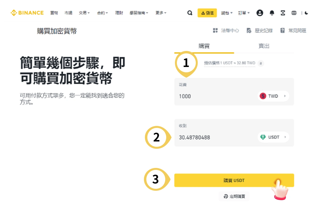 幣安-購買USDT-3