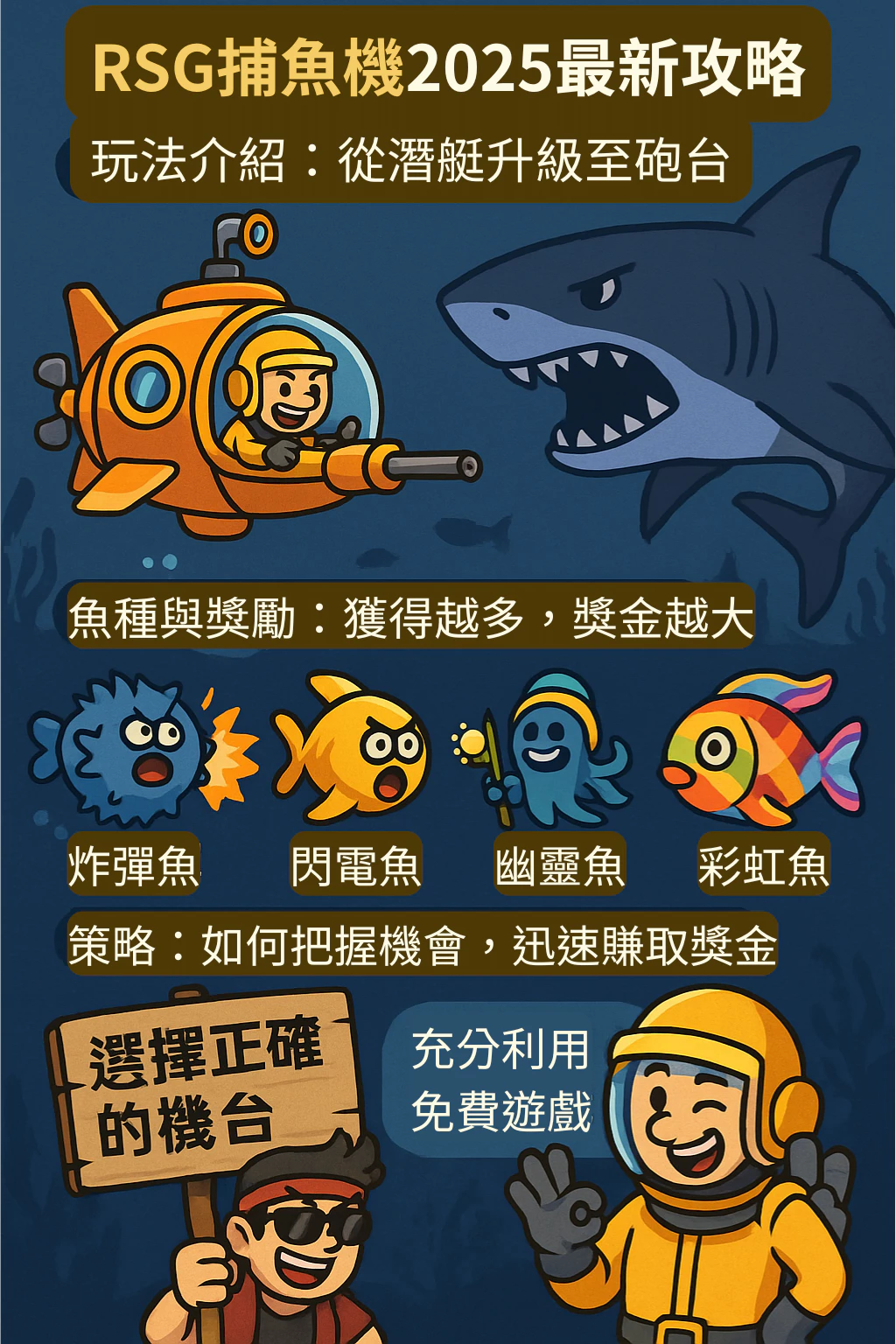 RSG捕魚機2025最新攻略：遊戲玩法、魚種獎勵、平台特色全面解析